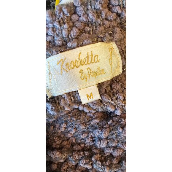 Kroshetta by Papillon Chunky Knit Sweater Mini Dress & Fringe Hem Scarf Set Med - Picture 10 of 10